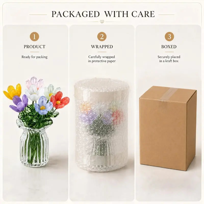 🌷 Mini Acrylic Flower Vase | Tiny Artificial Floral Table Decor