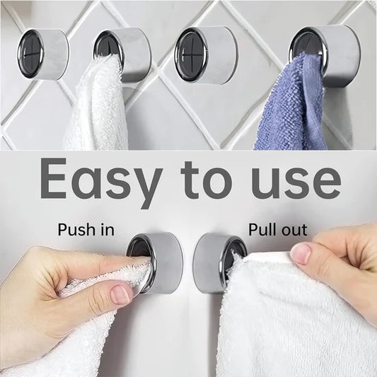 Round Adhesive Push Towel Hooks