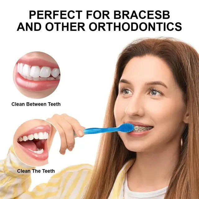 5 in 1 Disposable Mini Toothbrushes with Built-in Toothpaste & Floss Picks