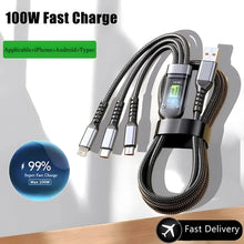 3 in 1 Fast Charging Transparent 100W Cable