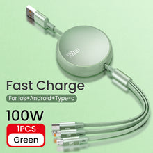 3-in-1 Retractable Charging+Data Transfer Cable