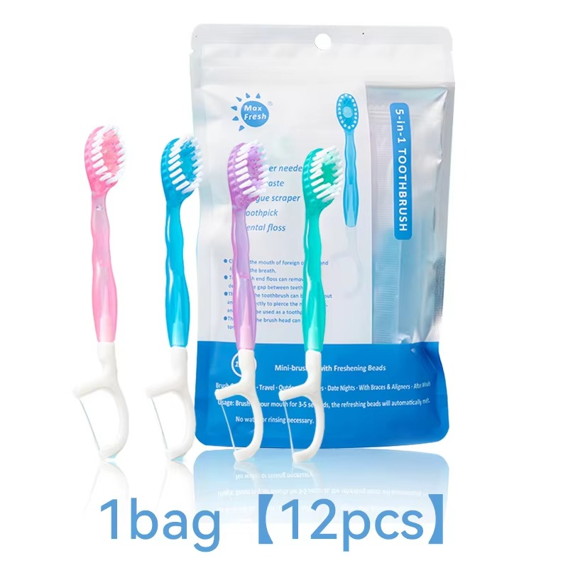 5 in 1 Disposable Mini Toothbrushes