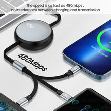 3-in-1 Retractable Charging+Data Transfer Cable