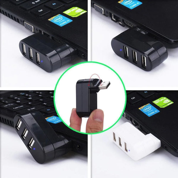 Multifunctional Rotatable 3-port USB