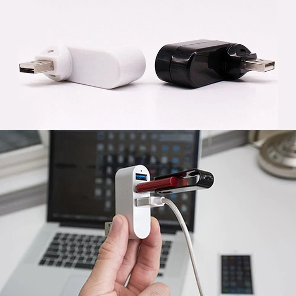 Multifunctional Rotatable 3-port USB