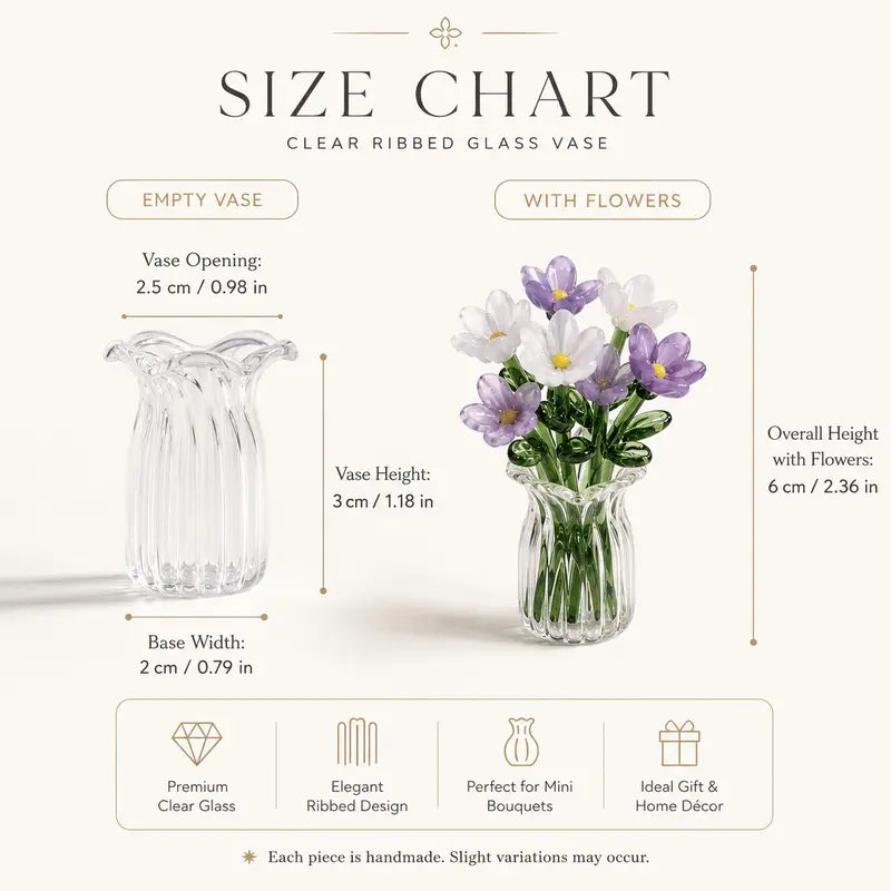 🌷 Mini Acrylic Flower Vase | Tiny Artificial Floral Table Decor