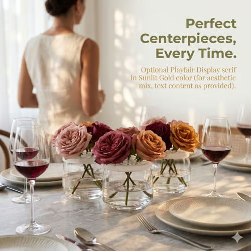 🌸🔥Reusable Silicone Flower Arranging Grid, Stretches Over The Rim of Vase