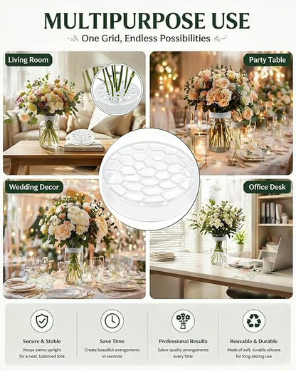 🌸🔥Reusable Silicone Flower Arranging Grid, Stretches Over The Rim of Vase