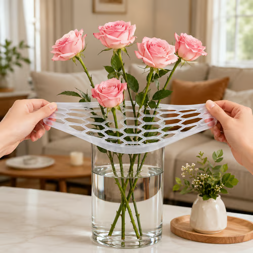 🌸🔥Reusable Silicone Flower Arranging Grid, Stretches Over The Rim of Vase
